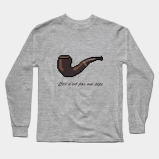 Ceci n'est pas une pipe - pixel art Long Sleeve T-Shirt